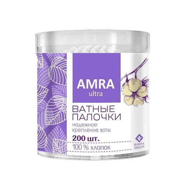 Амра палочки ватные банка №200 цилиндр