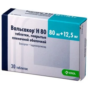 Вальсакор Н таб. п/о 80 мг+12.5 мг 30 шт