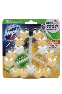 Блок туалет Domestos Свежесть лайма 55 гр 3 шт