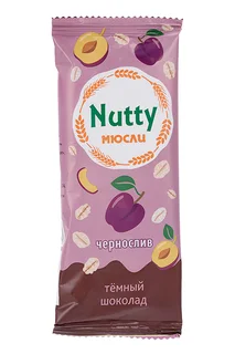 Батончик мюсли Натти чернослив темная глазурь 50 гр