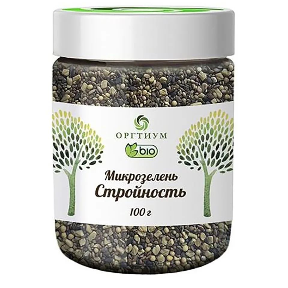 Пищевая продукция Микс Стройность (Люцерна, капуста, пажитник, редис, семена темного льна), 100 г, Оргтиум