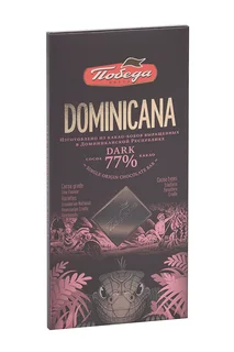 Шоколад Доминикана Дарк (Dark) 77% какао горький 90 гр Победа