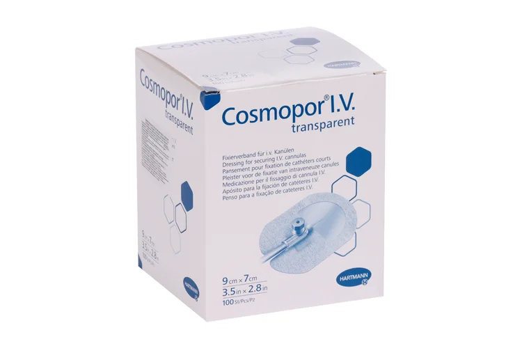 Повязка Cosmopor I.V. Transparent пластырного типа стерил для фикс канюль 9×7 см 100 шт