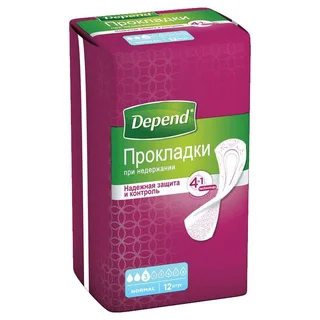 Депенд Нормал Прокладки Урологич. для Женщин 12 шт