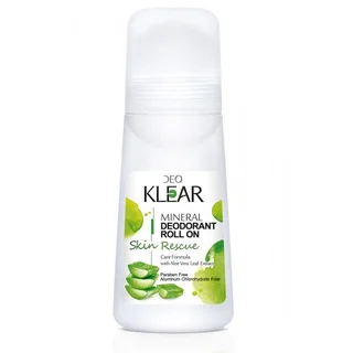 Минеральный роликовый дезодорант DeoKlear Skin Rescue с экстрактом Алоэ Вера, 65 мл