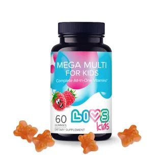 Комплекс Мега мультивитамин для детей со вкусом малины Livs, 2,5 г, 60 шт, пастилки мармеладные