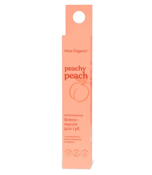 Блеск-масло для губ Miss Organic Peachy Peach питательное персик / карите, 10 мл