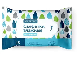 Салфетки КомФорте влажные освежающие 15 шт