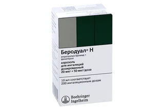 Беродуал Н 20 мкг+50 мкг / доза 200 доз аэрозоль