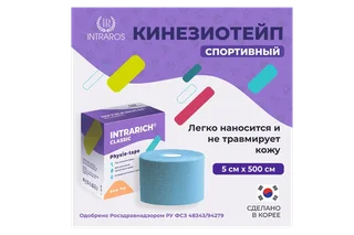 Физиотейп Intrarich Classic 5 см*5 м голубой