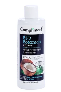 Шампунь Compliment Biobotanica мицелляр Восстан / питание Кокос для сухих / окраш волос, 380 мл