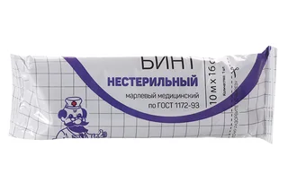 Бинт н/с мед марлевый инд уп прессов 28 г 10м х 16 см, Лейко