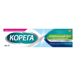 Корега крем для фиксации зубн. протезов освежающий вкус 40 мл