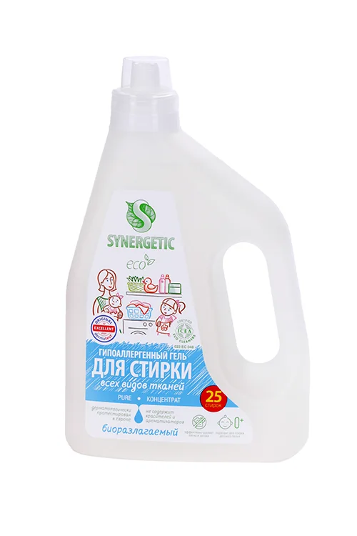 Гель Synergetic Pure для стирки всех видов тканей 1,5 л