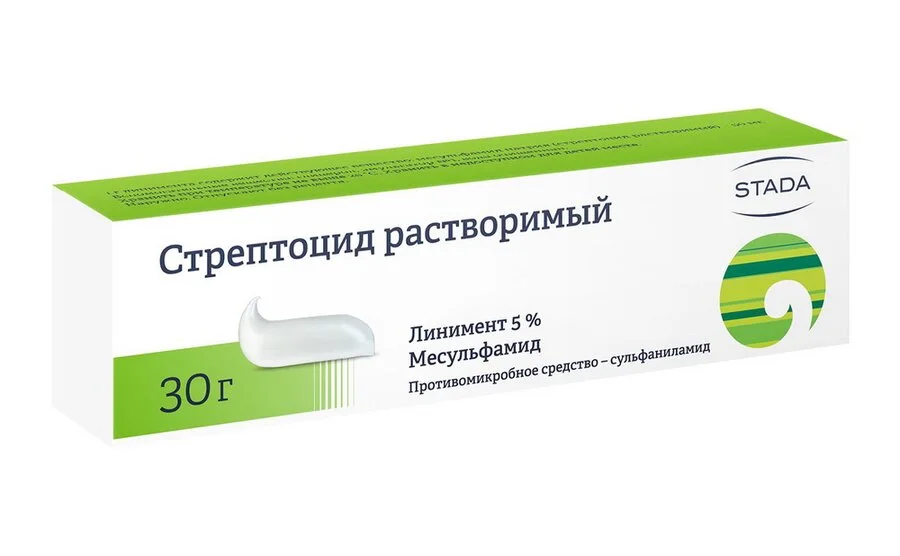 Стрептоцида растворимого линимент 5% 30г