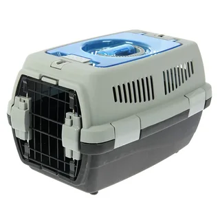 Переноска с откидной прозрачной крышей 48×33×29,5 см вес животного до 4 кг микс