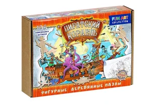 Пазл Нескучные игры FUN ART collection пиратский корабль фигурные / деревянные 106 элементов