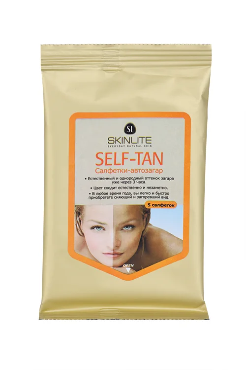 Салфетки-автозагар Skinlite Self-Tan естественный оттенок 5 шт