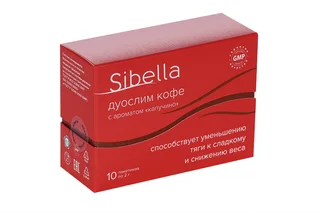 Дуослим кофе с ароматом капучино 2 г*10 пакетиков Sibella