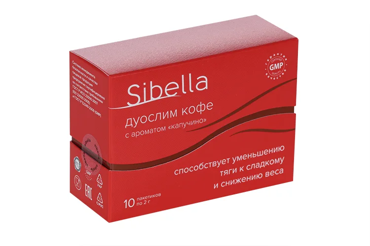 Дуослим кофе с ароматом капучино 2 г*10 пакетиков Sibella