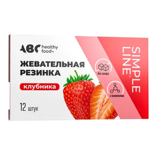 АВС хэлси фуд резинка жевательная Спелая клубника блистер 16 гр
