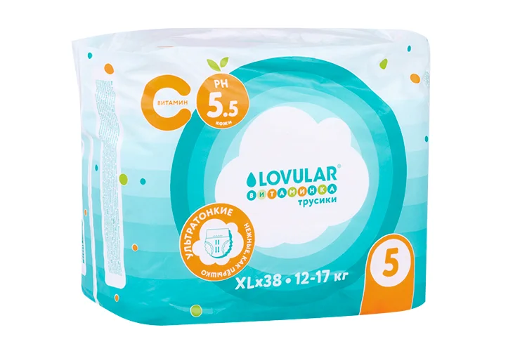 Трусики-подгузники Lovular Витаминка р XL (12-17 кг) 38 шт