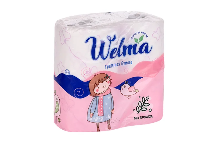 Туалетная бумага Welma 2-х слойная 4 шт