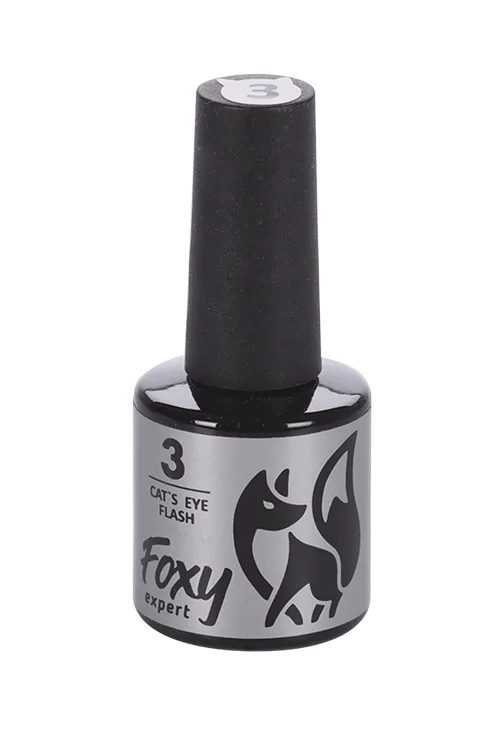 Гель-лак Foxy Expert CAT'S EYE Flash светоотражающий для ногтей №3 8 мл