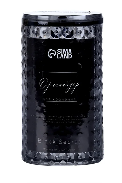 Органайзер Queen fair для хранения ватных дисков Black Secret 10×7,5×18 см цвет чёрный