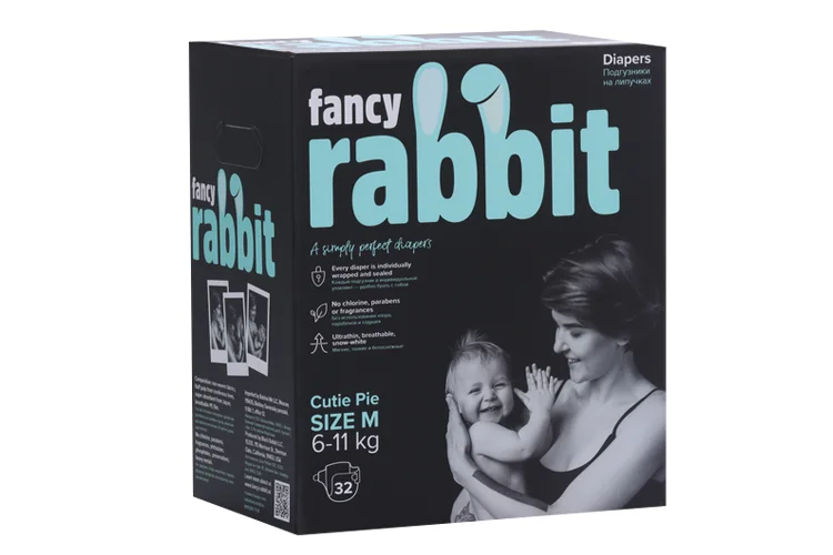 Подгузники Fancy Rabbit M (6-11 кг) 32 шт