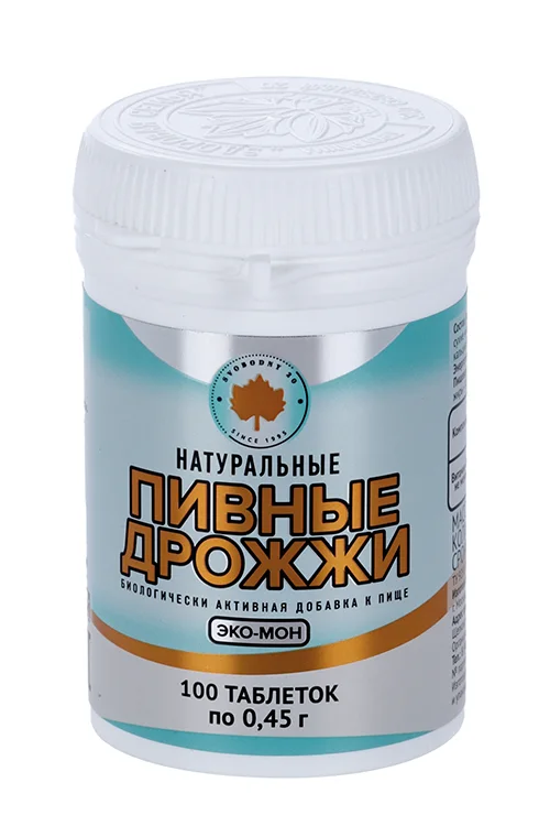 Дрожжи пивные Эко-мон натуральные 0,45 гр 100 шт таблетки