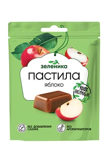 Пастила без сахара Зеленика, яблочная, натуральная, 60 г