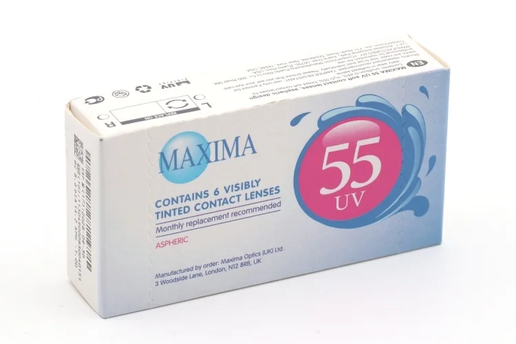 Линзы Maxima 55 UV контактные R 8,6 DIA 14,2 (диоптрия -1,0) 6 шт