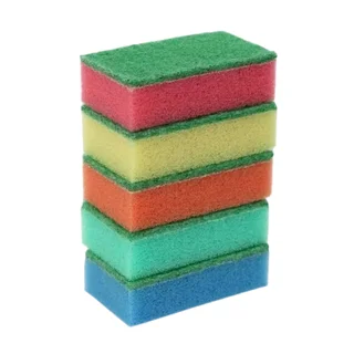 Губка Доляна бытовая с чистящим слоем Эконом 7,5×4,5×2,5 см, 5 шт