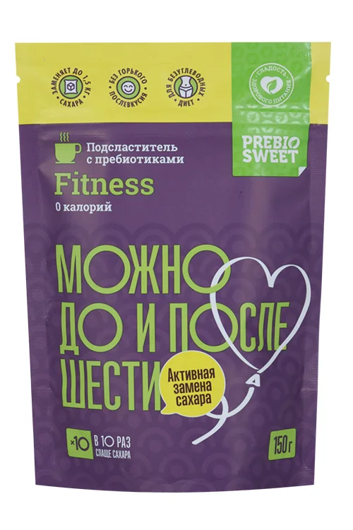 Подсластитель с пребиотиками Prebiosweet Fitness 0 калорий дой-пак, 150 г