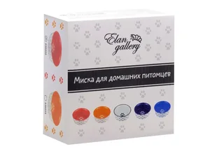 Миска Elan Gallery для домашних питомцев 13,5×13,5×5 см лапка на розовом и сердечки 400 мл