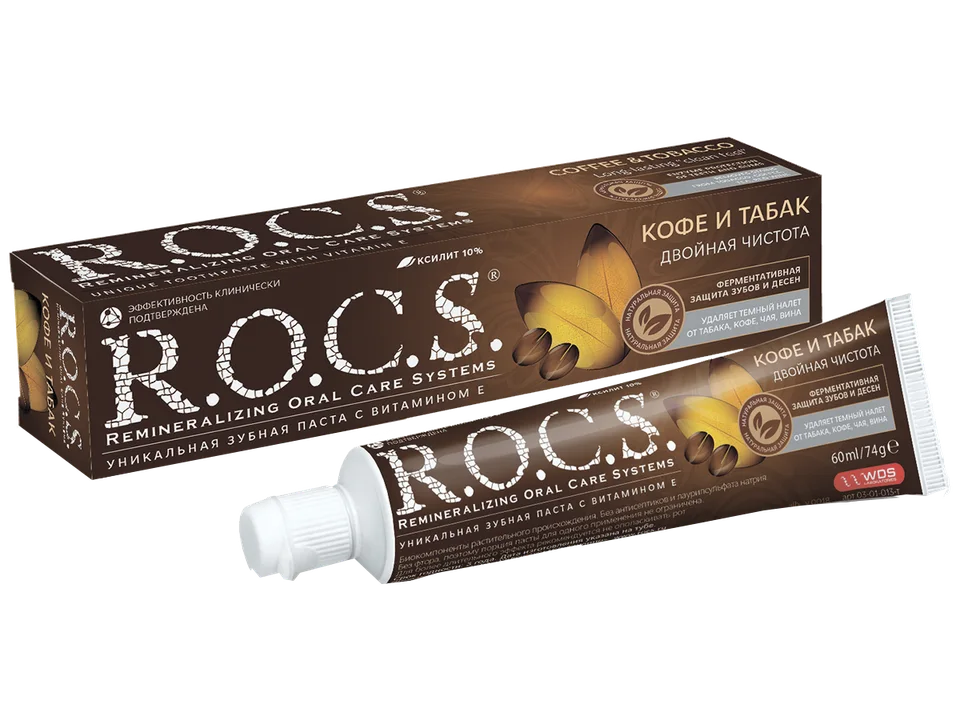 Зубная паста Кофе и табак, 74 г, R.O.C.S.