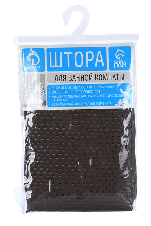 Штора для ванной комнаты Доляна Шоколад 180?180 см полиэстер