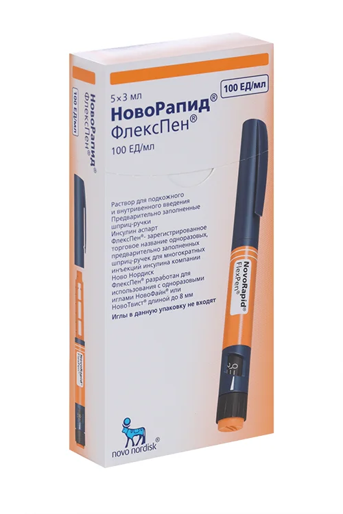 НовоРапид ФлексПен раствор 100 ЕД / мл 5 шт