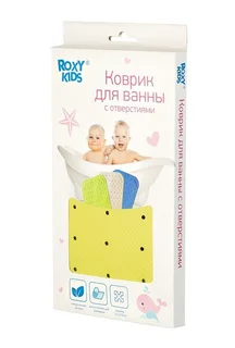 Коврик Рокси-Кидс для ванны резиновый антискольз с отверстиями 3 4,5×76 см (BM-34576-G)