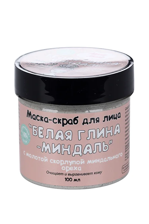 Маска-скраб Meela Meelo Белая глина-миндаль для лица 100 мл