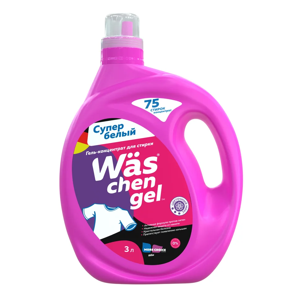 Гель для стирки белого белья Was chen gel White 3 л