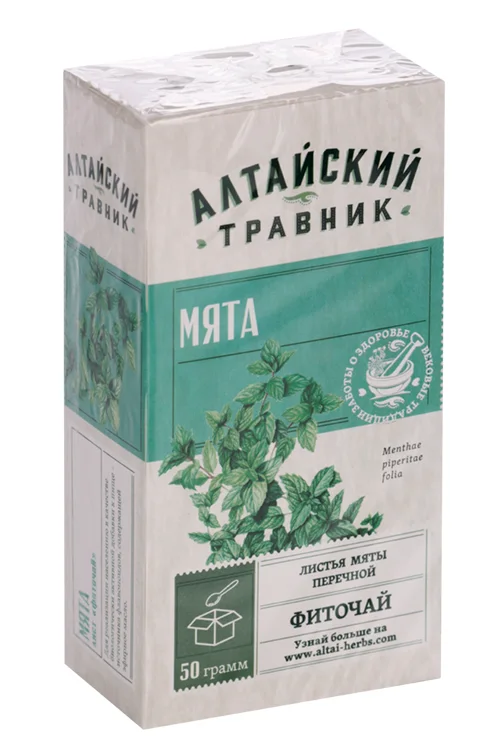 Мяты переч лист Грин Сайд фиточай, 50 г, сырье измельченное