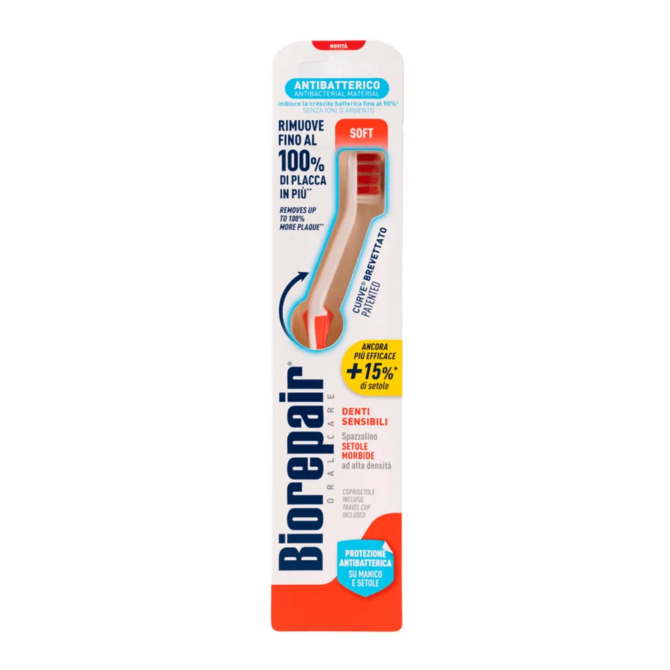 Зубная щетка изогнутая, мягкая, для чувствительных зубов, Biorepair