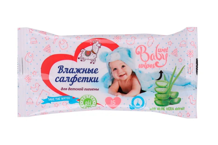 Салфетки влаж Vestar Детские с экстрактом алоэ 15 шт