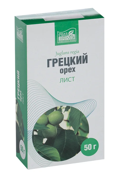 Грецкий орех лист Сила природы 50 гр сырье растительное