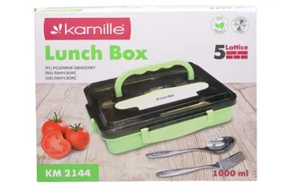 Ланч бокс Kamille КМ 2144 высококачественная нерж сталь / пластик 5 отсеков 1 л зеленый