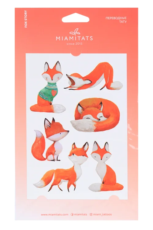 Тату переводные Miamitats Kids Fox story (middle) (6950)