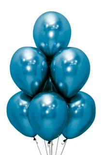 Шар Sempertex латексный Reflex синий хром набор 50 шт