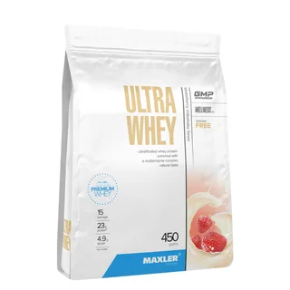 Сывороточный протеин Ультра Вэй (Ultra Whey), вкус Клубничный молочный коктейль, 450 г, Maxler